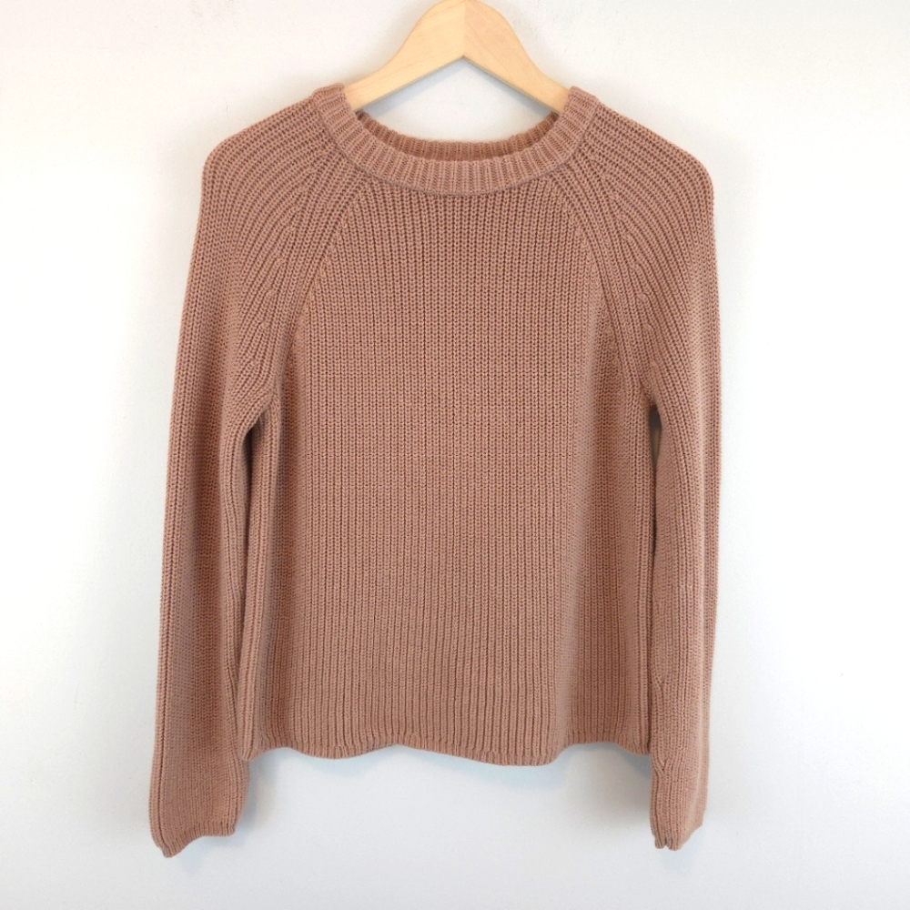 Jenni Kayne Women's Dusty Rose Cotton Fisherman Sweater